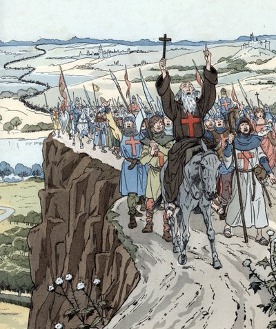 Piotr Pustelnik poprowadził pierwszą krucjatę (1096) z okrzykiem „Bóg tego chce!” autorstwa pseudonym for Onfray de Breville Jacques Job