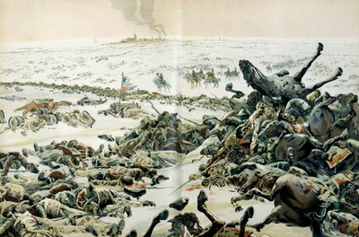 Kampania Prusy i Polska (1806-1807): dzień po zwycięstwie Eylau Napoleon I Bonaparte (1769-1821) odwiedził pole bitwy i liczne straty na ziemi 9 lutego autorstwa pseudonym for Onfray de Breville Jacques Job