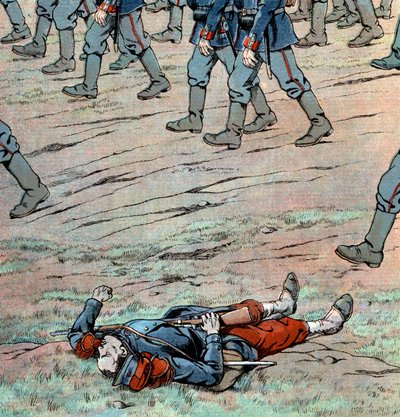 Prusacy najeżdżają Francję: francuski martwy żołnierz autorstwa pseudonym for Onfray de Breville Jacques Job