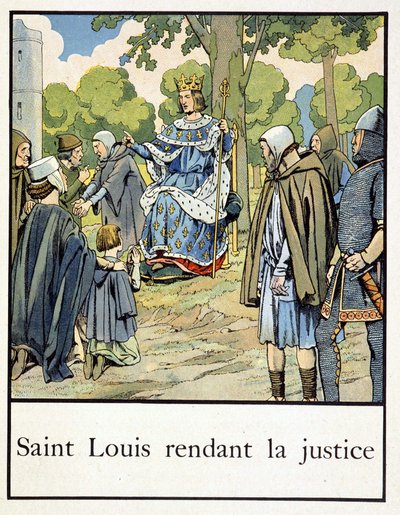 Saint Louis oddaje sprawiedliwość - w „Mała historia Francji” Jacques Bainville, wyd. Grzywa autorstwa pseudonym for Onfray de Breville Jacques Job