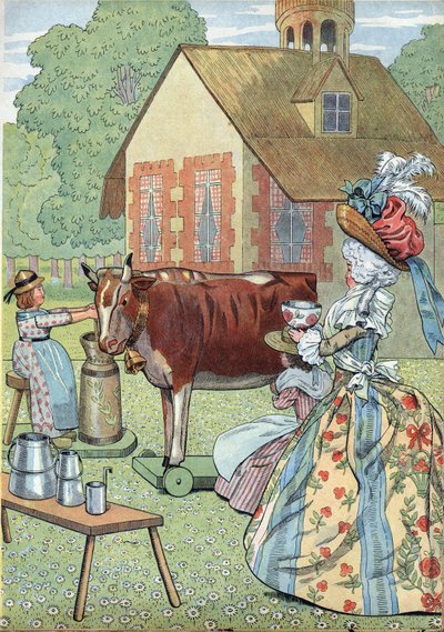 Scena z historii Francji w zabawkach: Mały Trianon Marii Antoniny (Maria Antonina autorstwa pseudonym for Onfray de Breville Jacques Job
