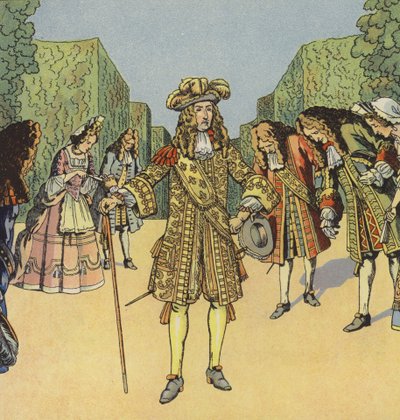 Król Słońca, Ludwik XIV Francji (kolor lito) autorstwa pseudonym for Onfray de Breville Jacques Job