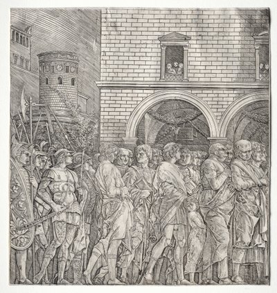 Triumfy Cezara: Senatorowie autorstwa school of Andrea Mantegna