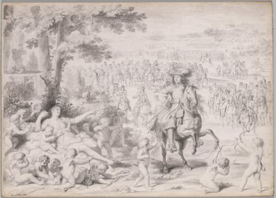 Ludwik XIV schwytany przez Wenus autorstwa studio of Charles Le Brun