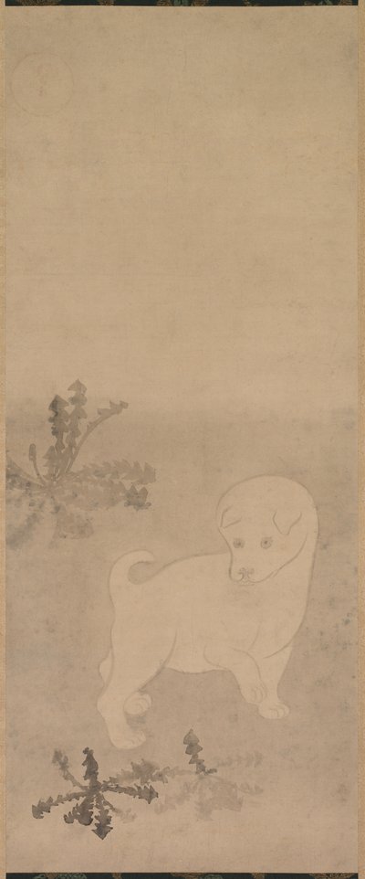 Szczeniak z Mleczem autorstwa studio of Tawaraya Sōtatsu