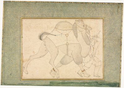 Wielbłąd i Pan Młody; Ilustracja na jednej stronie autorstwa style of Shaykh Muhammad
