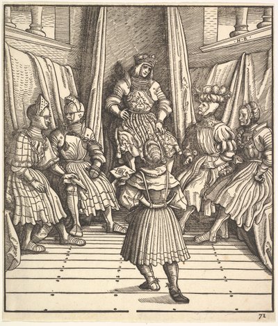 Ilustracja z Białego króla Der Weiß König, XV-XVI wiek. autorstwa the Elder Hans Burgkmair