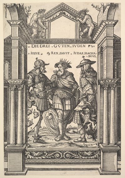 Trzej żydowscy bohaterowie z „Bohaterów i bohaterek”, 1516. autorstwa the Elder Hans Burgkmair