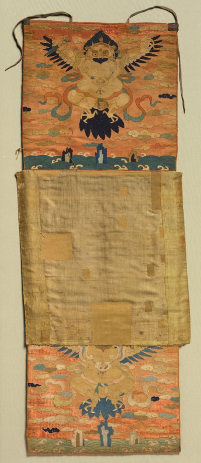 Haftowany Wierzchowiec Vajrapani z Garudą, obraz XVII w., haft ok. 1300. autorstwa the Tenth Black Hat Karmapa Chöying