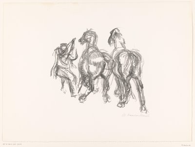 Człowiek i konie autorstwa unknown (signed by artist)