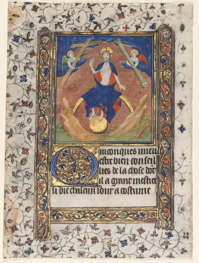 Kartka z Księgi Godzin: Chrystus na Sądzie autorstwa workshop of Boucicaut Master