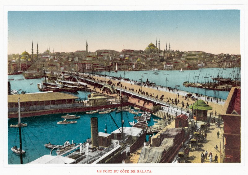 Most Galata Coast Bridge (zdjęcie kolorowe) autorstwa European Photographer
