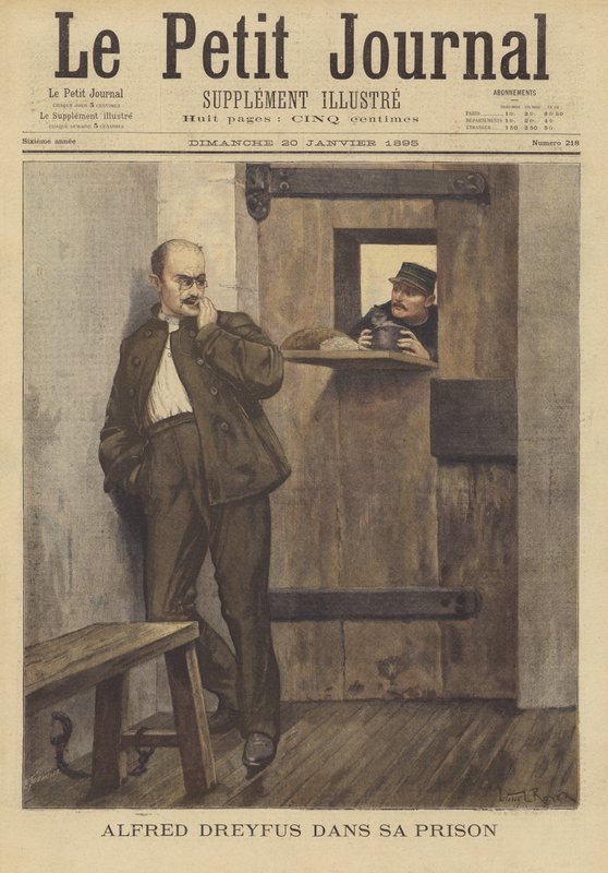 Alfred Dreyfus w swojej więziennej celi autorstwa French School