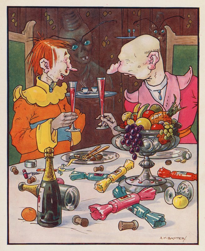 Ilustracja do Podróży Guliwera Jonathana Swifta (kolorowa litografia) autorstwa (after) American School