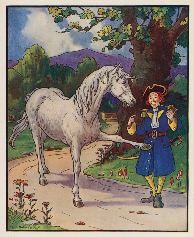 Ilustracja do Podróży Guliwera Jonathana Swifta (kolorowa litografia) autorstwa (after) American School