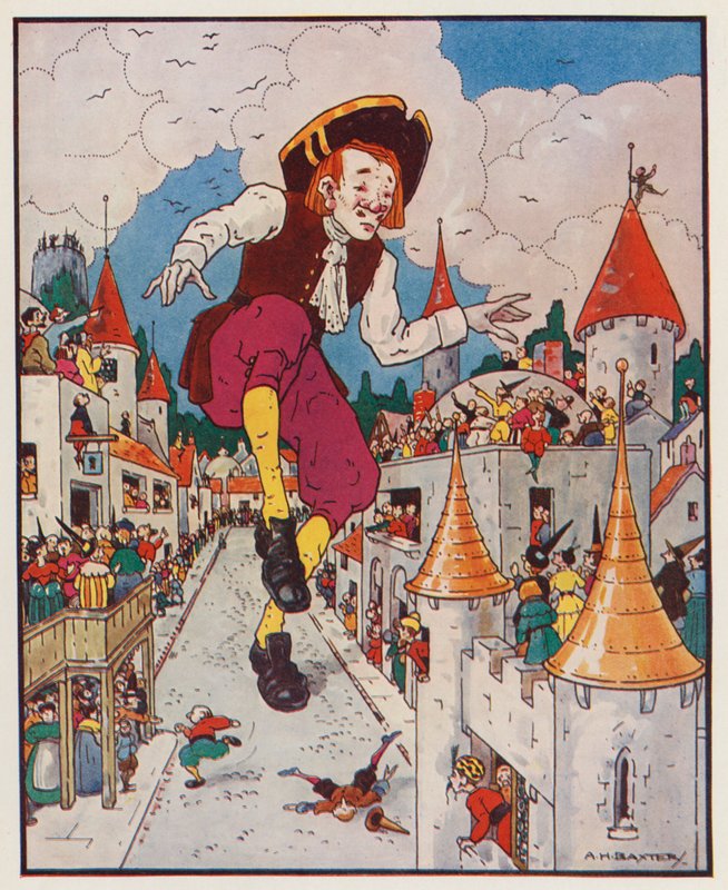 Ilustracja do Podróży Guliwera Jonathana Swifta (kolorowa litografia) autorstwa (after) American School