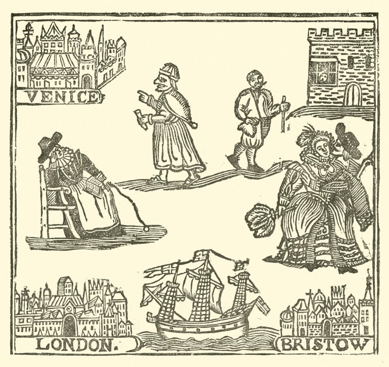 Ilustracja do Ballad Roxburghe (drzeworyt) autorstwa (after) English School