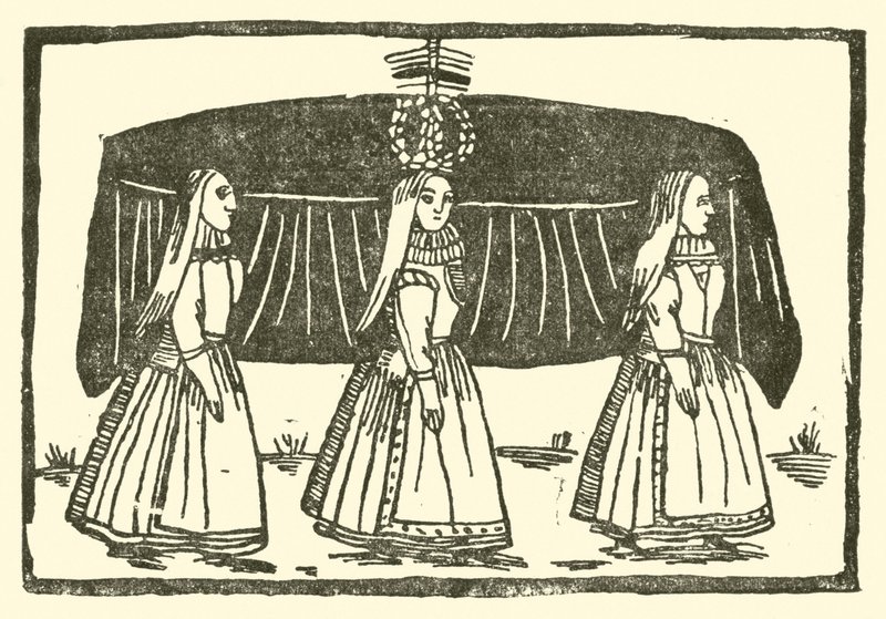 Ilustracja do Ballad Roxburghe (drzeworyt) autorstwa (after) English School