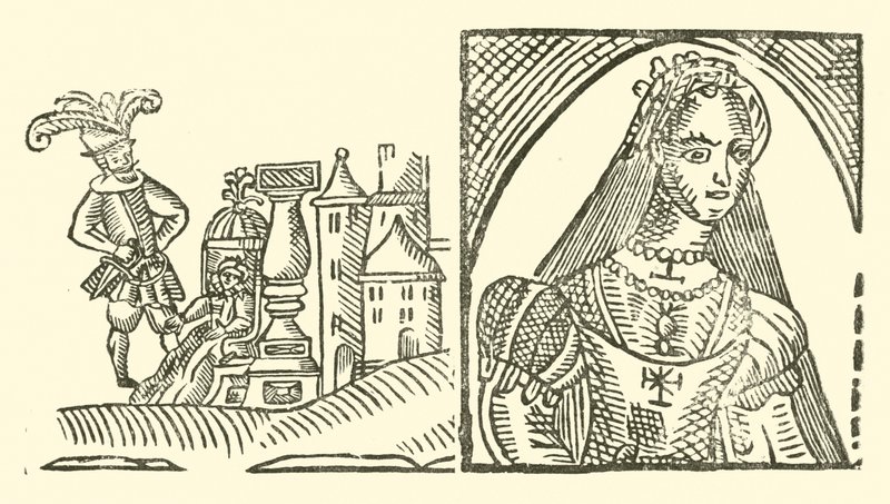 Ilustracja do Ballad Roxburghe (drzeworyt) autorstwa (after) English School