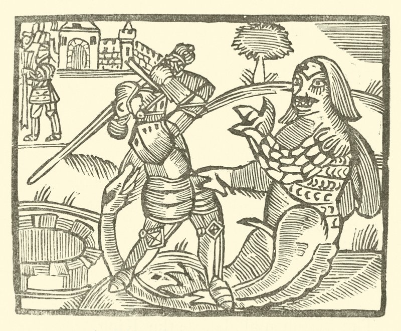 Ilustracja do Ballad Roxburghe (drzeworyt) autorstwa (after) English School