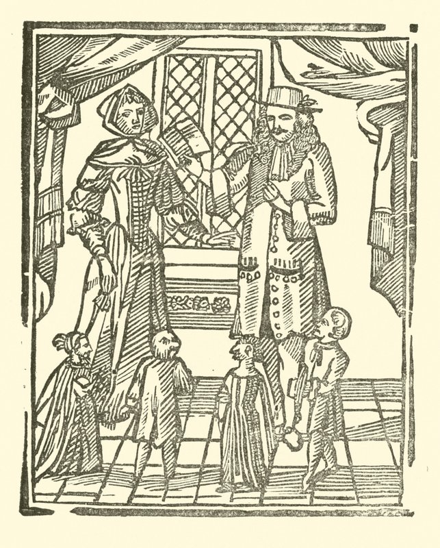 Ilustracja do Ballad Roxburghe (drzeworyt) autorstwa (after) English School