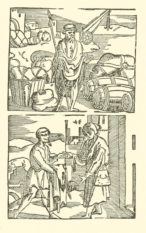 Ilustracja do Ballad Roxburghe (drzeworyt) autorstwa (after) English School