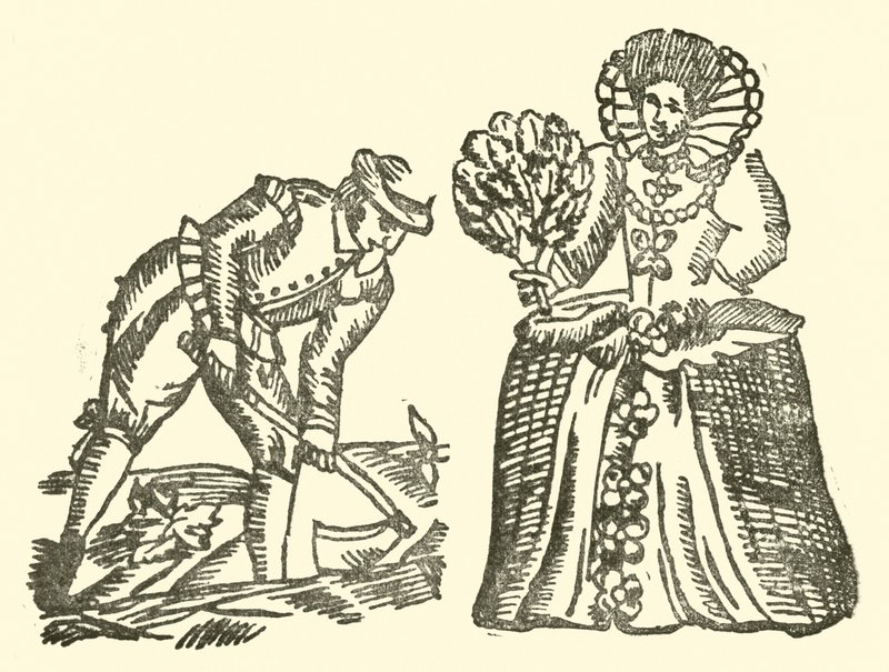 Ilustracja do Ballad Roxburghe (drzeworyt) autorstwa (after) English School