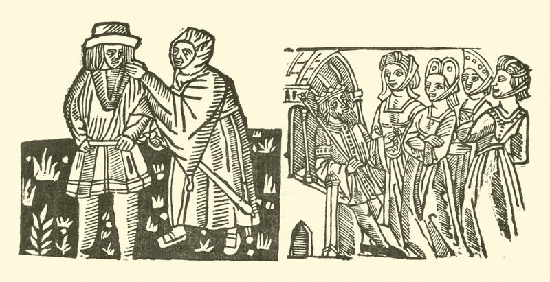 Ilustracja do Ballad Roxburghe (drzeworyt) autorstwa (after) English School