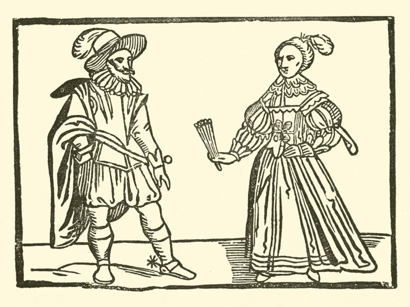 Ilustracja do Ballad Roxburghe (drzeworyt) autorstwa (after) English School