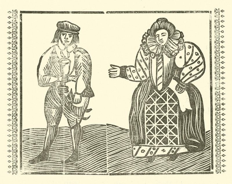 Ilustracja do Ballad Roxburghe (drzeworyt) autorstwa (after) English School