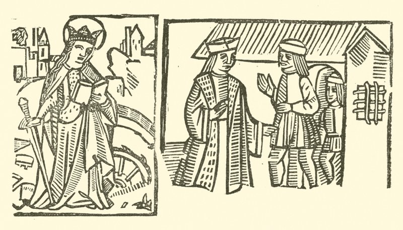 Ilustracja do Ballad Roxburghe (drzeworyt) autorstwa (after) English School