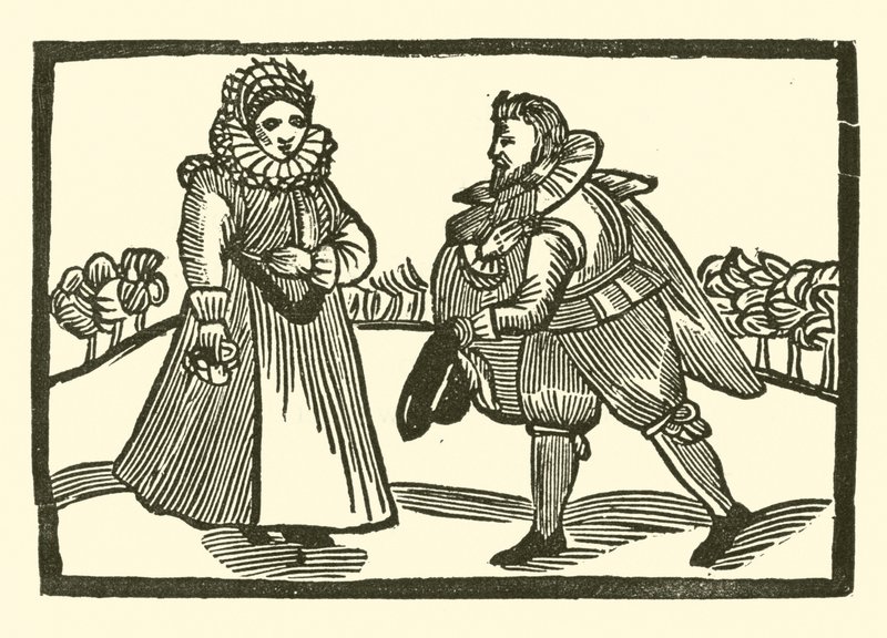 Ilustracja do Ballad Roxburghe (drzeworyt) autorstwa (after) English School