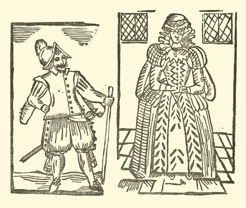 Ilustracja do Ballad Roxburghe (drzeworyt) autorstwa (after) English School
