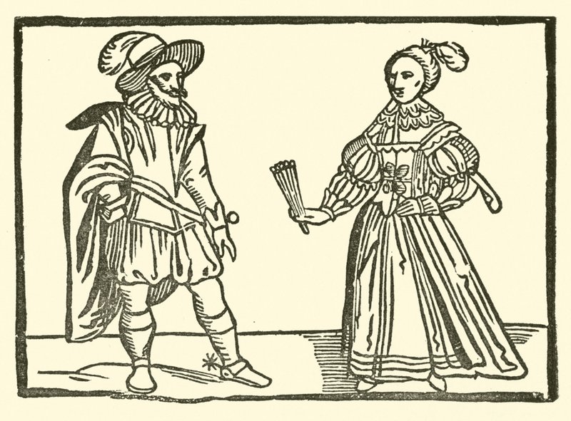 Ilustracja do Ballad Roxburghe (drzeworyt) autorstwa (after) English School