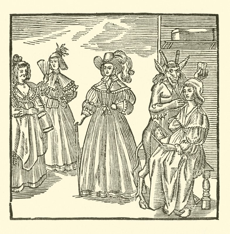 Ilustracja do Ballad Roxburghe (drzeworyt) autorstwa (after) English School
