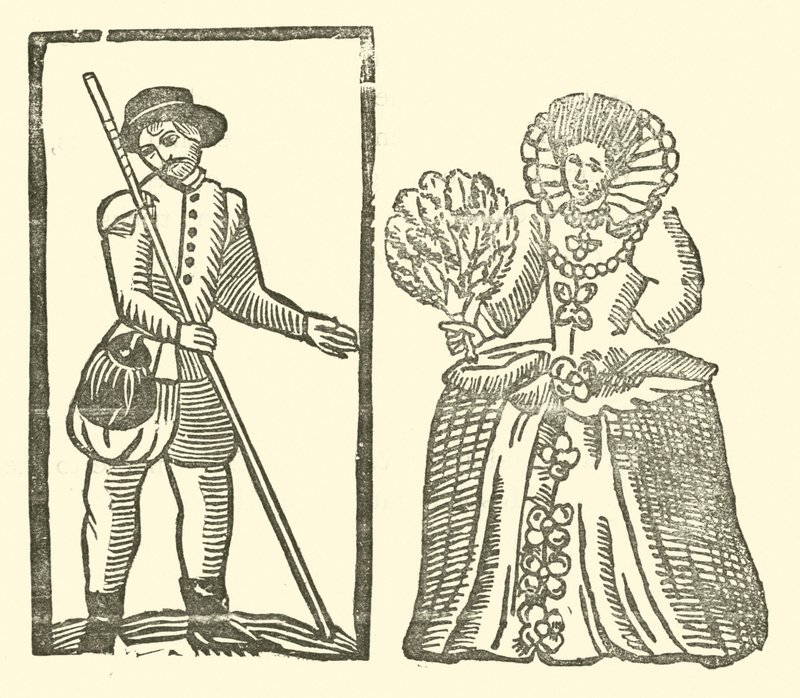 Ilustracja do Ballad Roxburghe (drzeworyt) autorstwa (after) English School