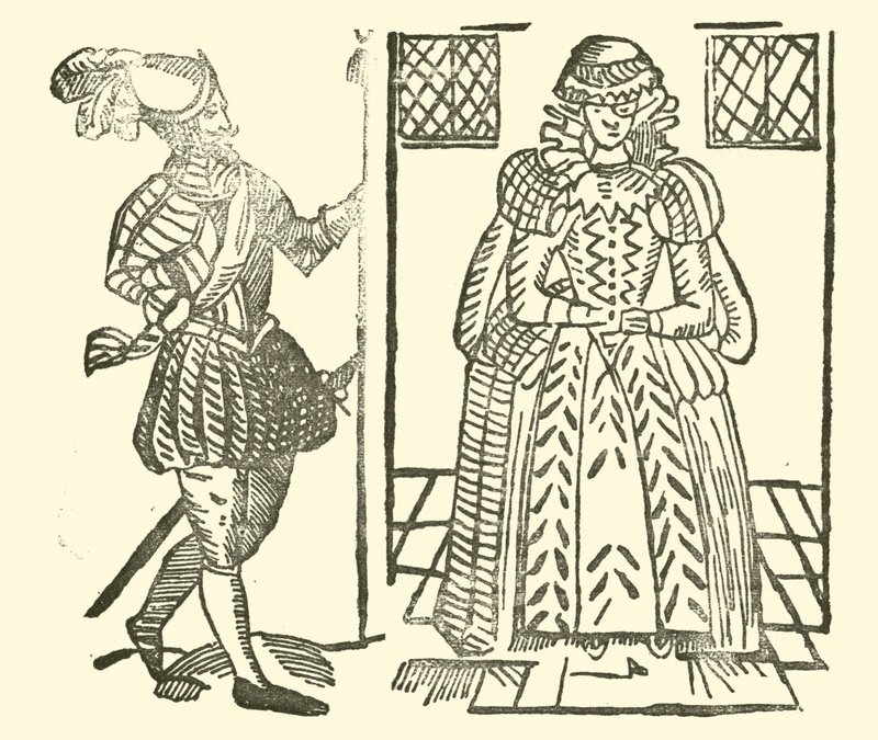 Ilustracja do Ballad Roxburghe (drzeworyt) autorstwa (after) English School