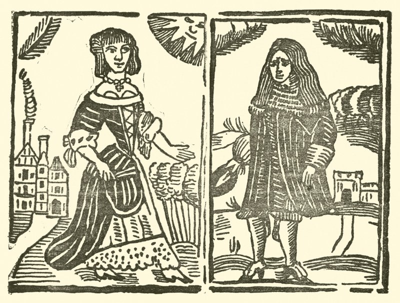 Ilustracja do Ballad Roxburghe (drzeworyt) autorstwa (after) English School