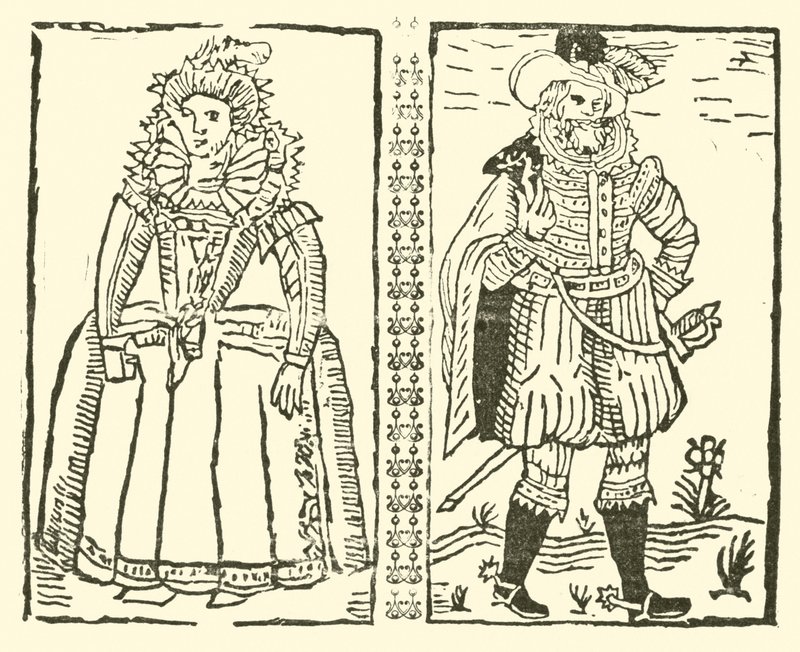 Ilustracja do Ballad Roxburghe (drzeworyt) autorstwa (after) English School