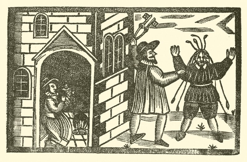 Ilustracja do Ballad Roxburghe (drzeworyt) autorstwa (after) English School