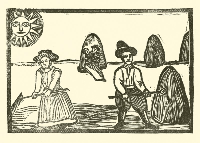 Ilustracja do Ballad Roxburghe (drzeworyt) autorstwa (after) English School