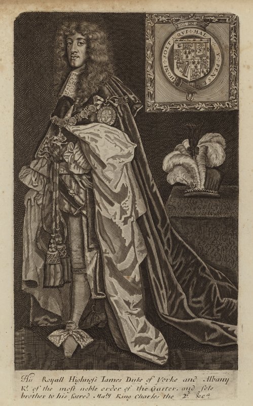 Jakub II i VII, król Anglii, Szkocji i Irlandii, kiedy książę Yorku (grawerowanie) autorstwa (after) English School