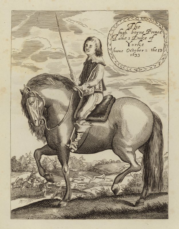 Jakub II i VII, król Anglii, Szkocji i Irlandii, kiedy książę Yorku (akwaforta) autorstwa (after) English School