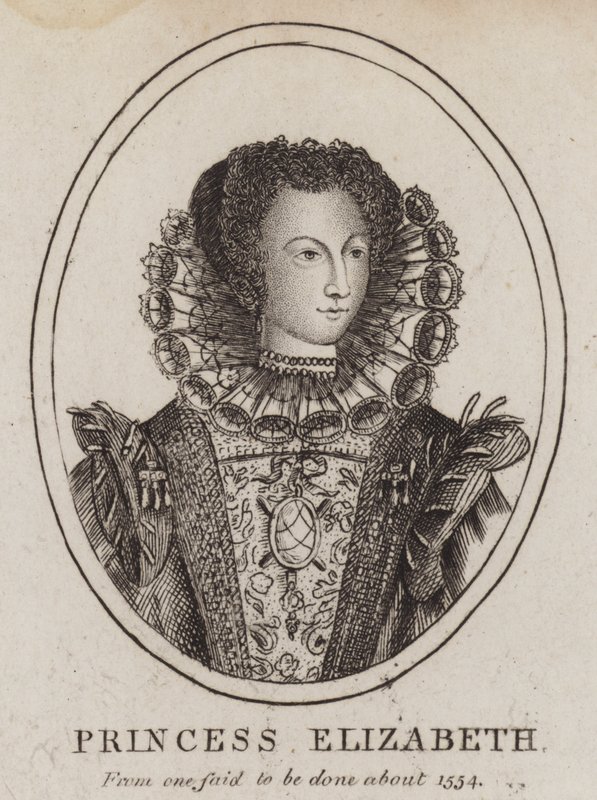 Księżniczka Elżbieta, córka króla Henryka VIII i Anny Boleyn (grafika) autorstwa (after) English School