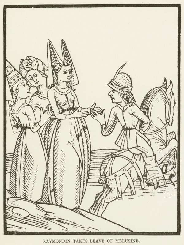 Raymondin żegna się z Melusine (grafika) autorstwa (after) English School