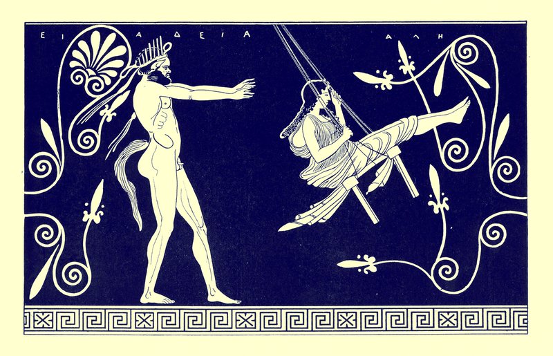 Cicha swingująca dziewica, ilustracja z „Greek Vase Paintings” JE Harrisona i DS MacColla, opublikowana w 1894 r. (obraz ulepszony cyfrowo) autorstwa (after) English School