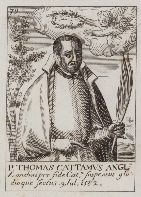 Thomas Cottam, angielski ksiądz katolicki i męczennik (grafika) autorstwa (after) English School