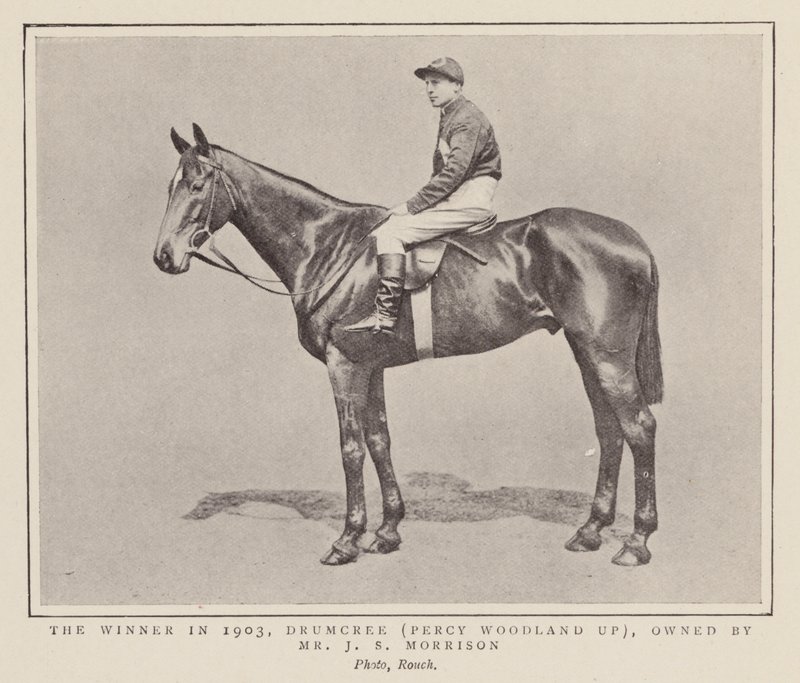 Drumcree, zwycięzca Grand National 1903 (zdjęcie czarno-białe) autorstwa (after) English photographer
