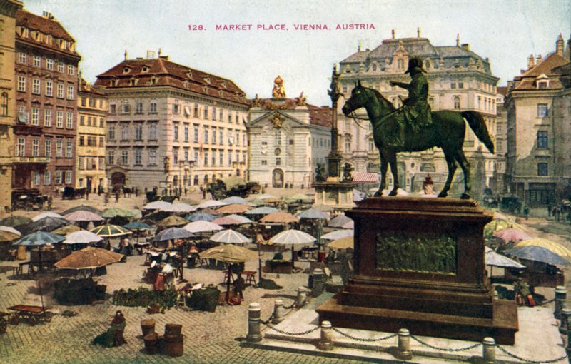 Rynek, Wiedeń, Austria (zdjęcie kolorowe) autorstwa (after) English photographer