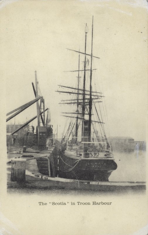 Scotia, Troon Harbor (czarno-białe zdjęcie) autorstwa (after) English photographer